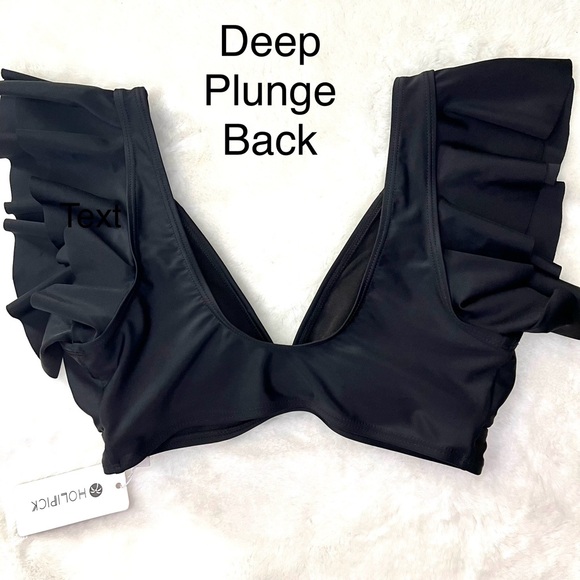 NWT Holipick Swim Flutter Top Black Size Small - Picture 9 of 13